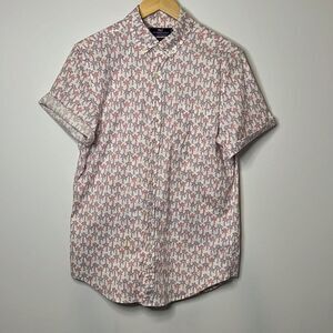 Vineyard Vines Slim Fit Murray Short Sleeve Button Up Short Palm Tree Pattern